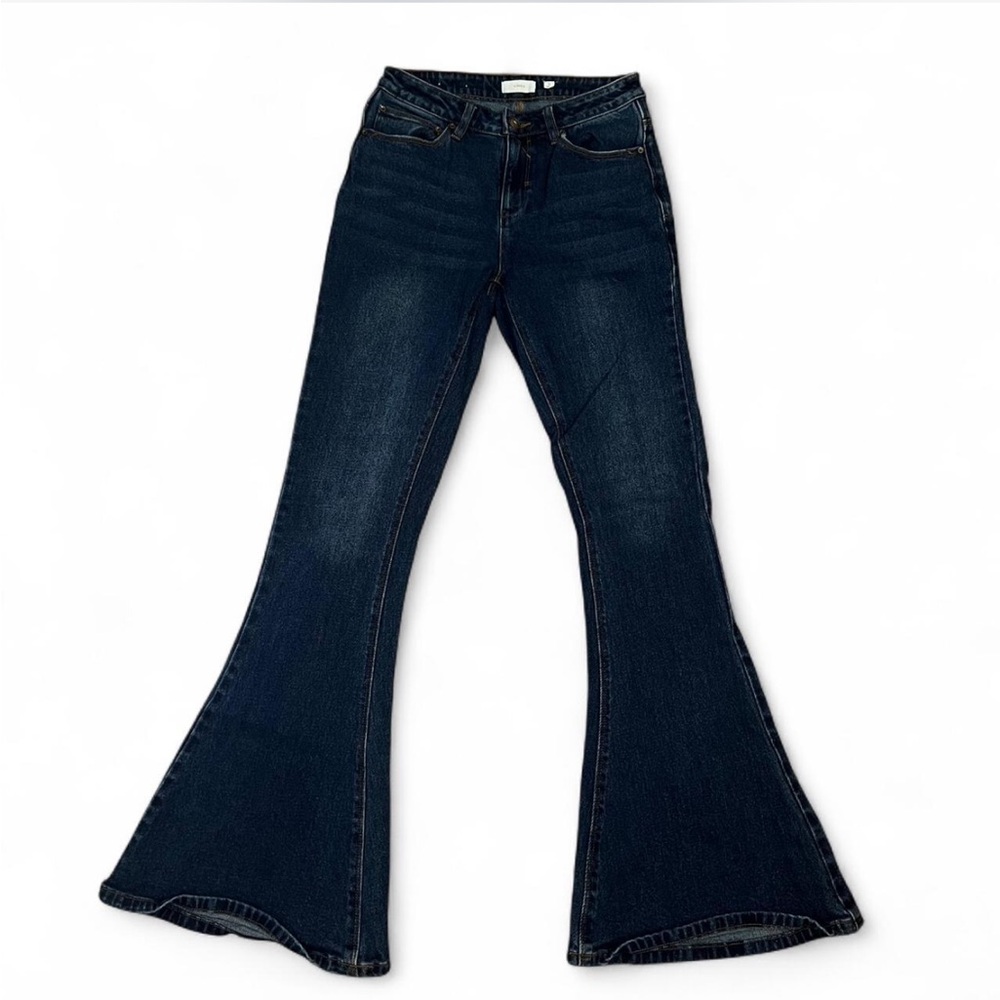 Women's Flared Dark Blue Jeans